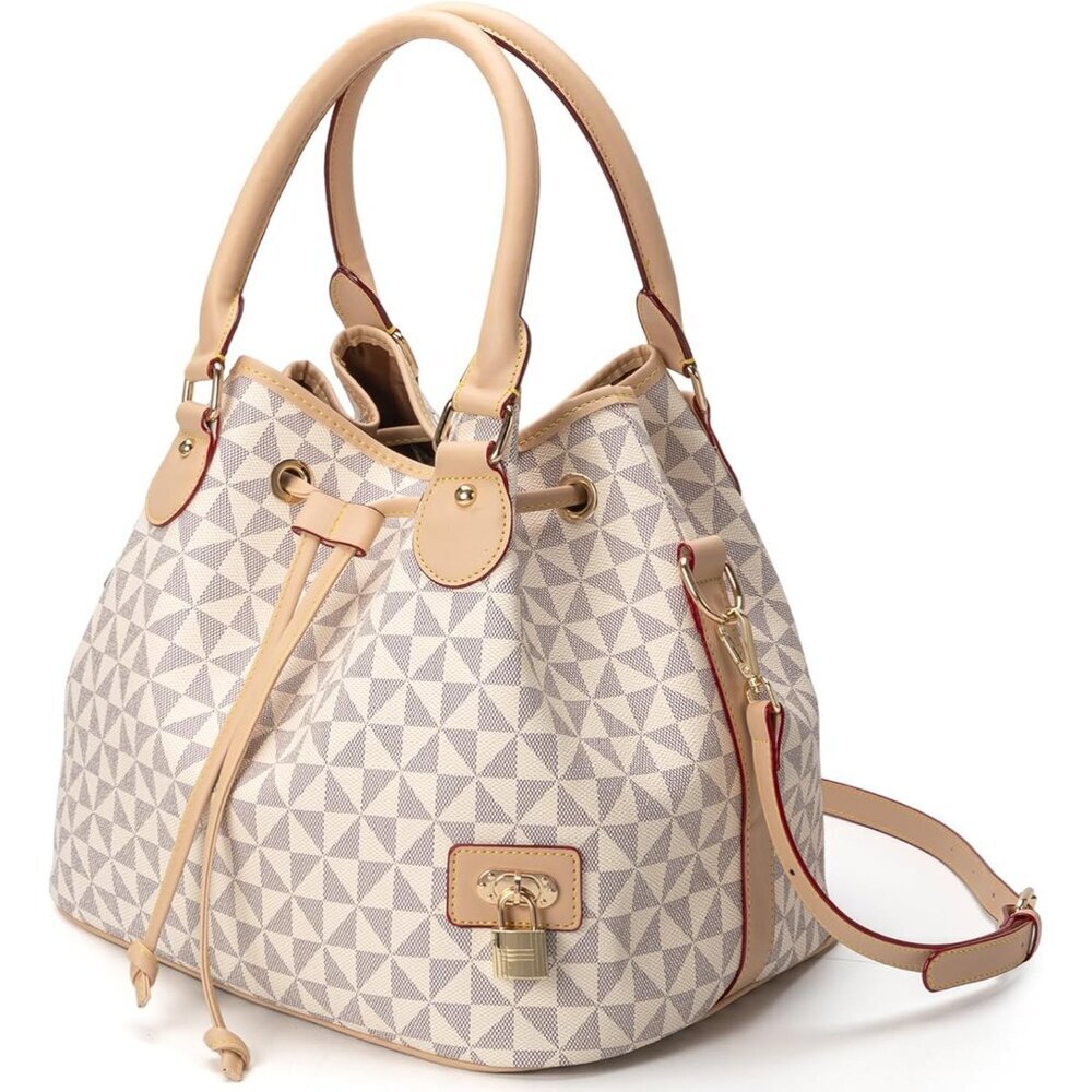 Women Bucket Purse Polyester Sized Tote Drawstring Shoulder Organizer